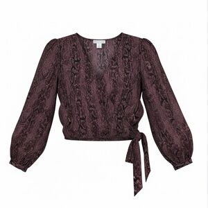 Cupcakes and Cashmere "Snake Print Plumb Wrap Blouse"